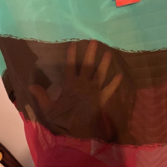 Allegra K Ladies Sheer Chiffon Shirt Green - Picture 4 of 6